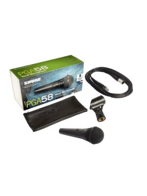 MICROFONE SHURE VOZ DINAMICO COM CABO PGA58XLR