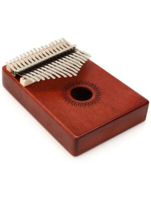 KALIMBA SELA 17 NOTAS EM MOGNO VERMELHO C/ESTOJO E BATENTE