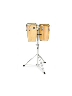 JUNIOR CONGAS LATIN PERCUSSION 8", 9" NATURAL C/SUPORTE