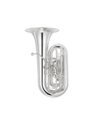 TUBA DÓ YAMAHA 4 PISTÕES FRONTAIS +1 CILINDRO PRATEADA