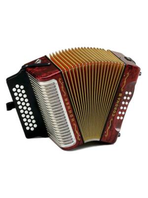 CONCERTINA HOHNER CORONA III VERMELHA C/SACO