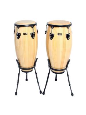 PAR CONGAS MEINL HC555NT MADEIRA COR NATURAL C/SUPORTES IND