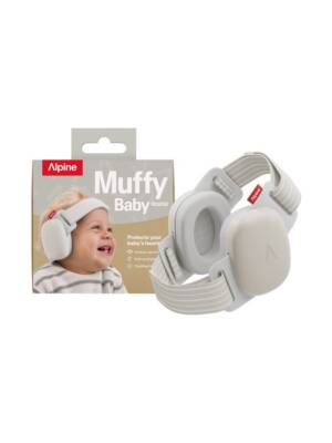 PROTEÇÃO AUDITIVA ALPINE P/BEBE MUFFY BABY CINZA E BRANCO