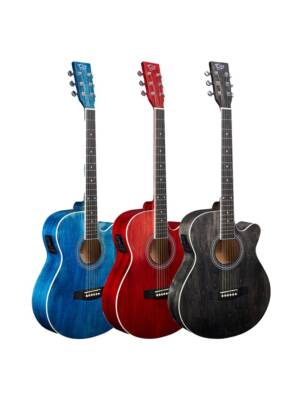 GUITARRA ELECTROACUSTICA  SXG MINI JUMBO BLACK TRANSL. MATE