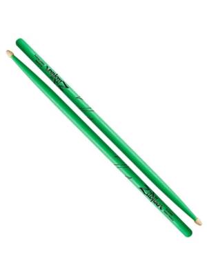 BAQUETAS ZILDJIAN 5A DS NEON VERDES PONTA MAD. (PAR)