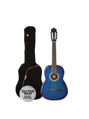 GUITARRA ASHTON CLASSICA BLUE BURST TRANSP. 1/2 COM SACO