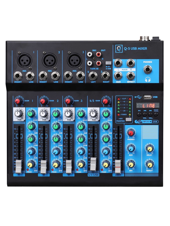 MESA MISTURA OQAN 5 CANAIS Q5 MK2 USB